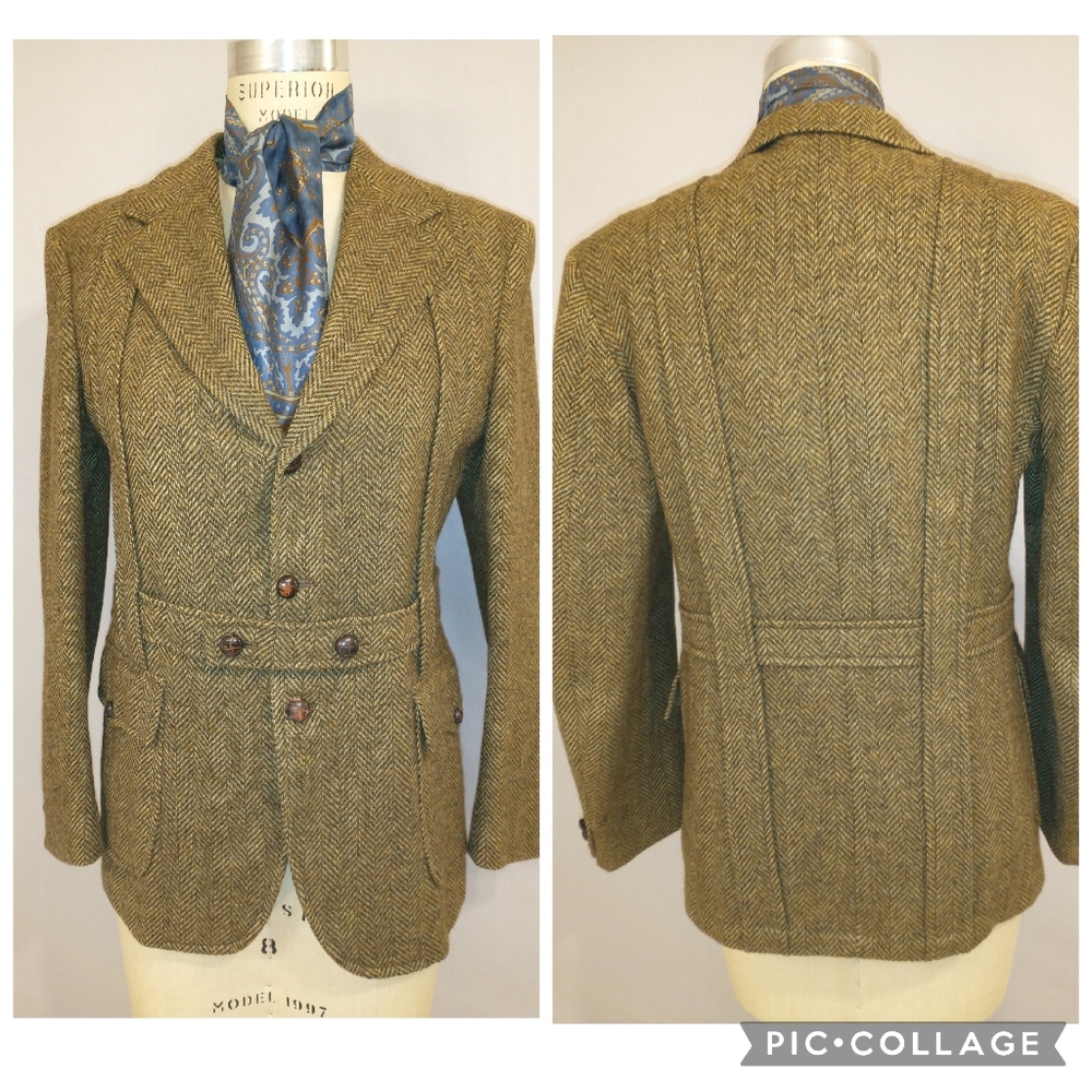 Vintage Norfolk Wool Tweed Jacket 30s Style Country Sportswear Hunting Riding
